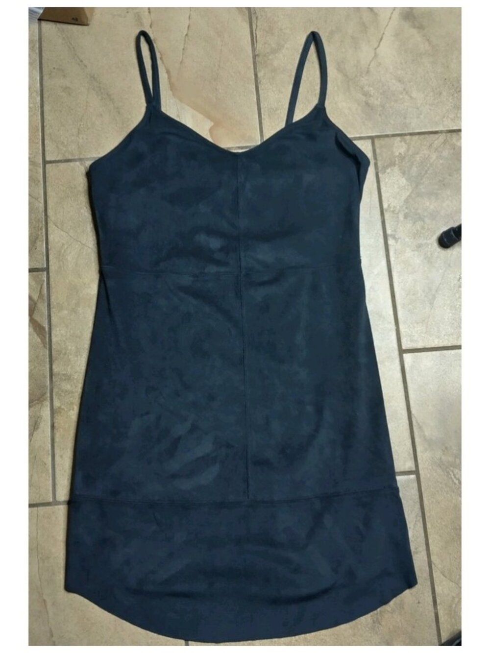 Black Bodycon Dress Spaghetti Strap Faux Suede Stretch Mini Dress Women